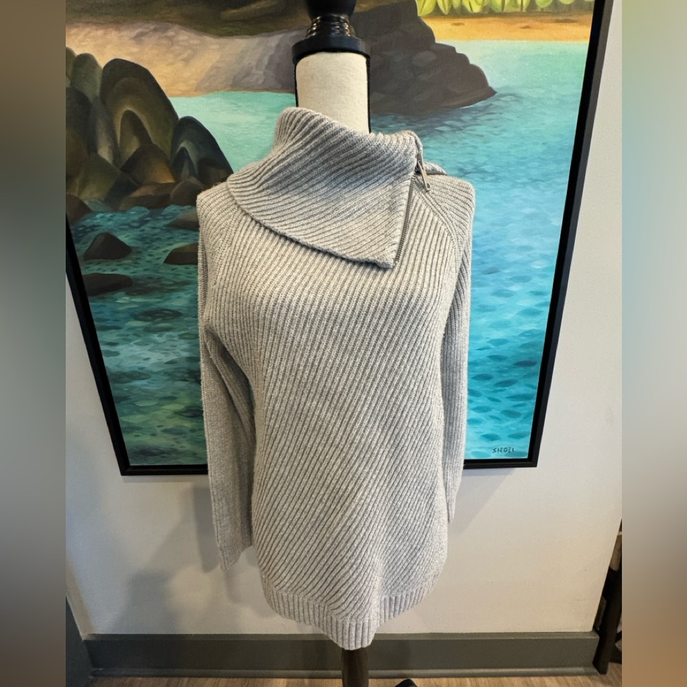 Talbots Light Gray Cowl Neck Sweater - Picture 2 of 7